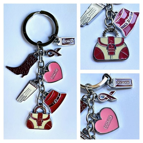 Coach Accessories - Coach Keychain pink hat purse glove boot rubban charm